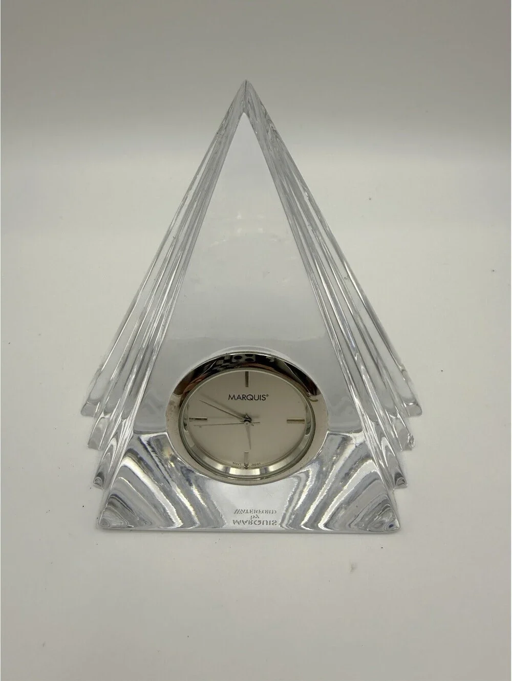 Marquis Waterford Crystal Pyramid Small Desk Clock Needs Battery